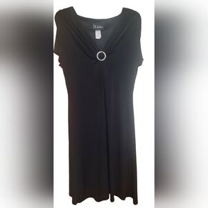 S.L. Fashions Elegant Black Top with Silver Accent